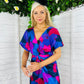 Blair Purple & Cobalt Abstract Knot Detail Wrap Maxi Dress