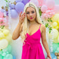 Isadora Pink Cami Frill Detail Maxi Dress