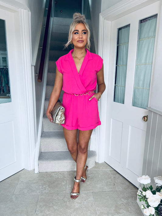 Gabrielle Playsuit Fuchsia