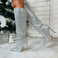 Drake Boots Silver Sequin