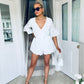 Pia Lace Playsuit White