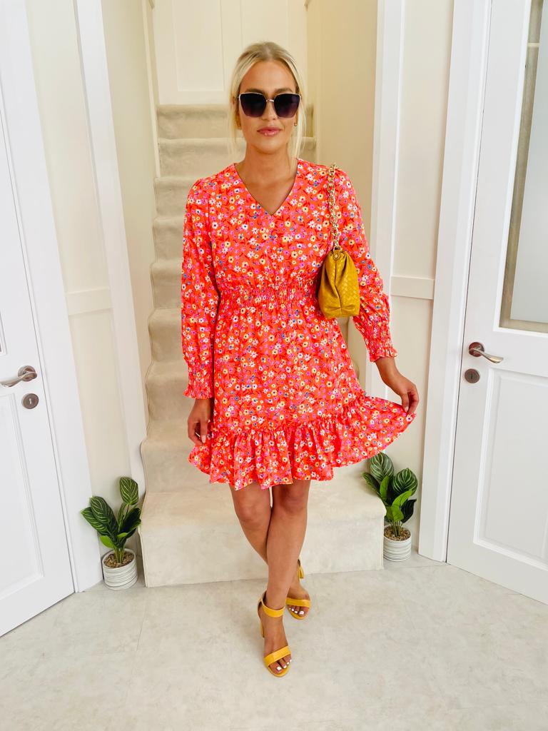 Haven Dress Floral Coral