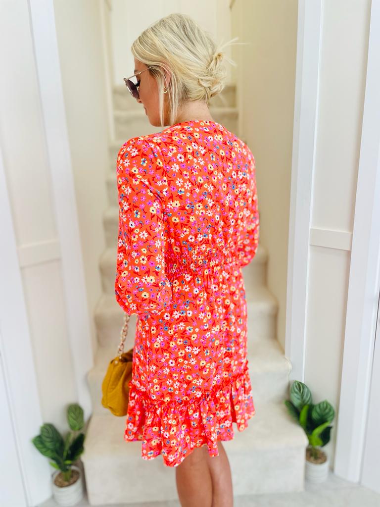 Haven Dress Floral Coral