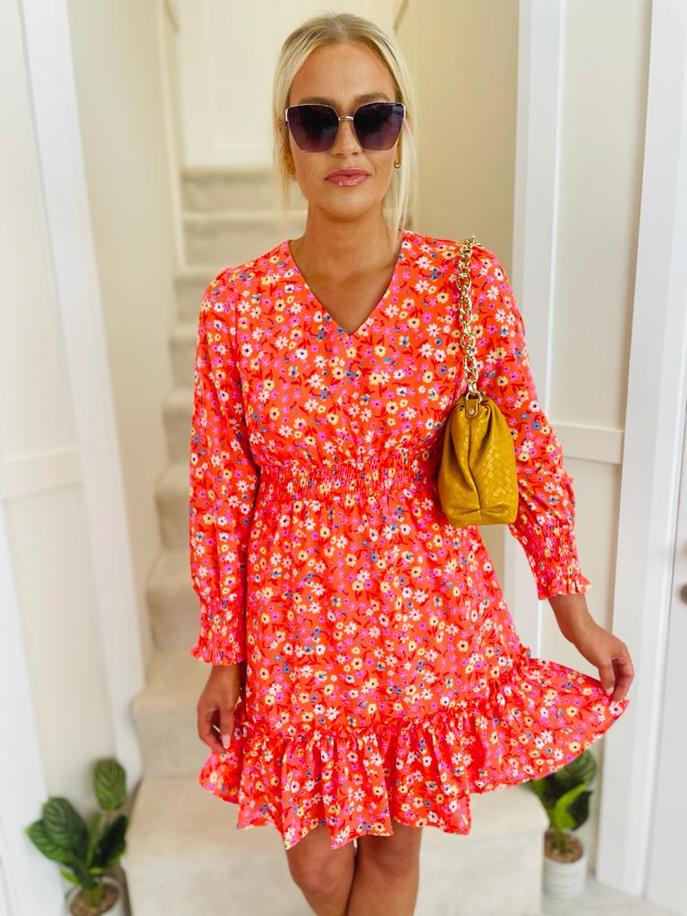Haven Dress Floral Coral