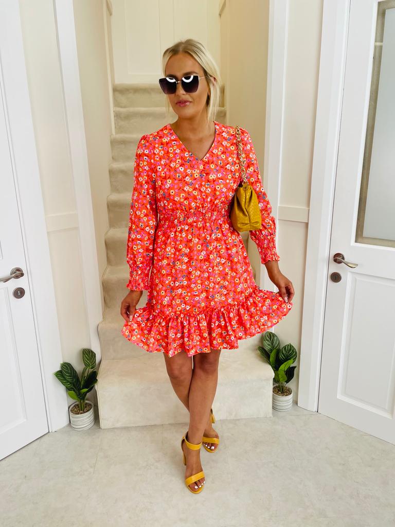 Haven Dress Floral Coral
