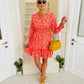 Haven Dress Floral Coral