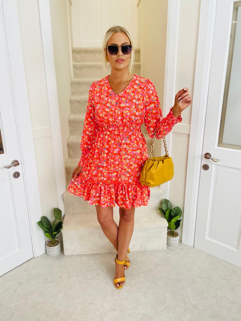 Haven Dress Floral Coral