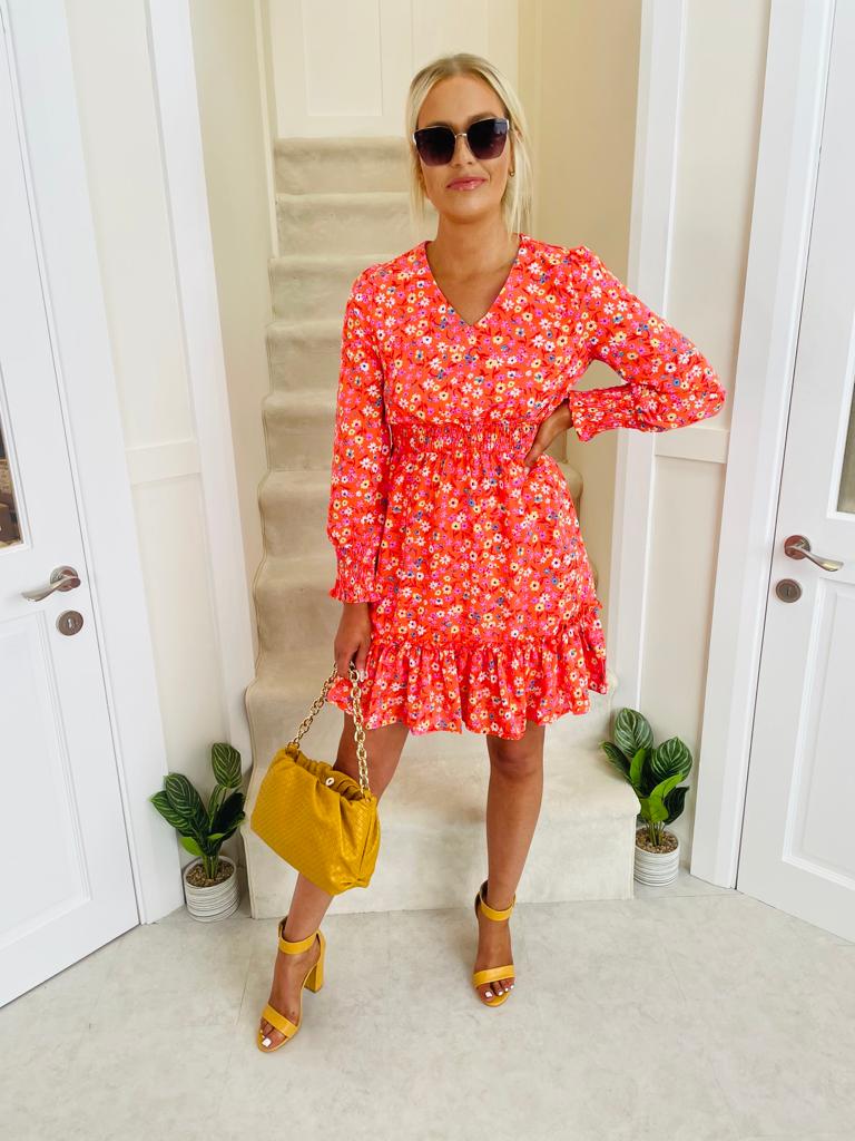 Haven Dress Floral Coral