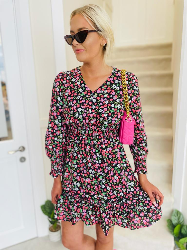 Haven Dress Floral Black