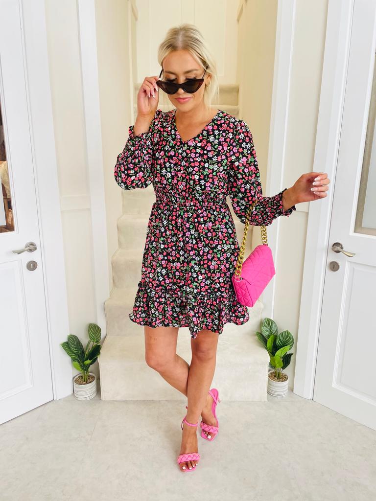 Haven Dress Floral Black