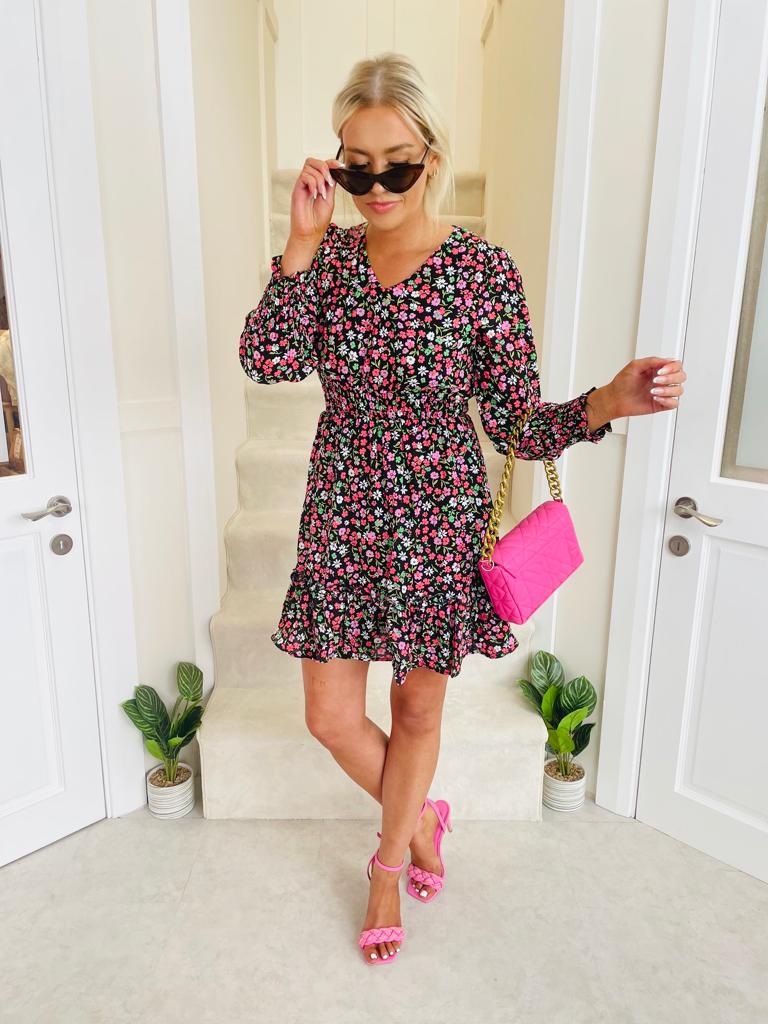 Haven Dress Floral Black