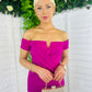 Halo Off The Shoulder Twist Midi Dress Orchid