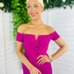 Halo Off The Shoulder Twist Midi Dress Orchid