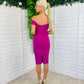 Halo Off The Shoulder Twist Midi Dress Orchid