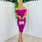 Halo Off The Shoulder Twist Midi Dress Orchid