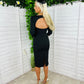 Caprice Bodycon Midi Dress Black