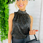 Jessica High Neck Top Gold & Black