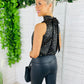 Jessica High Neck Top Gold & Black