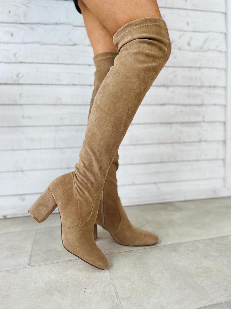 Marcus Over Knee Boots Taupe