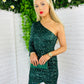 Avi Sequin Dress Forest