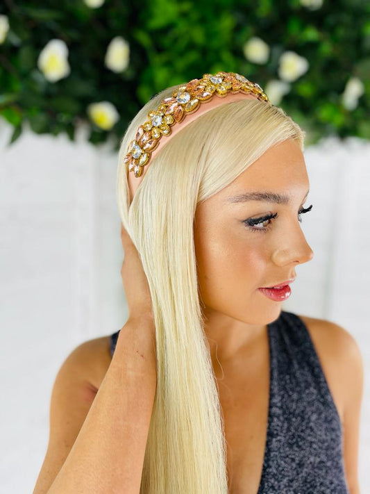 Terry Embellished Hairband Blush
