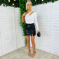 Faye Sequin Mini Skirt Black