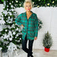 Vixen Tartin Oversizee Shirt Green