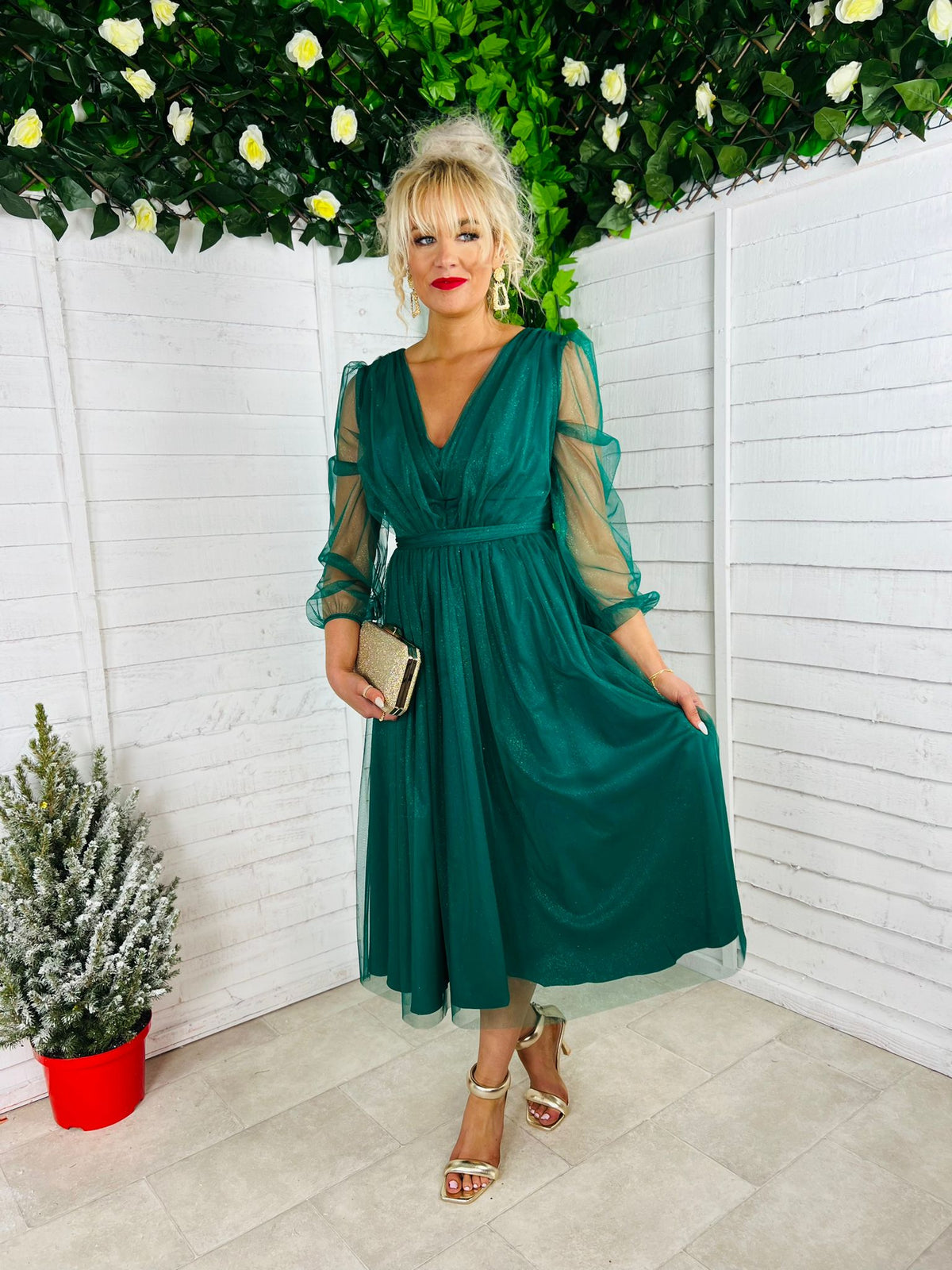Izzy Midi Dress Emerald