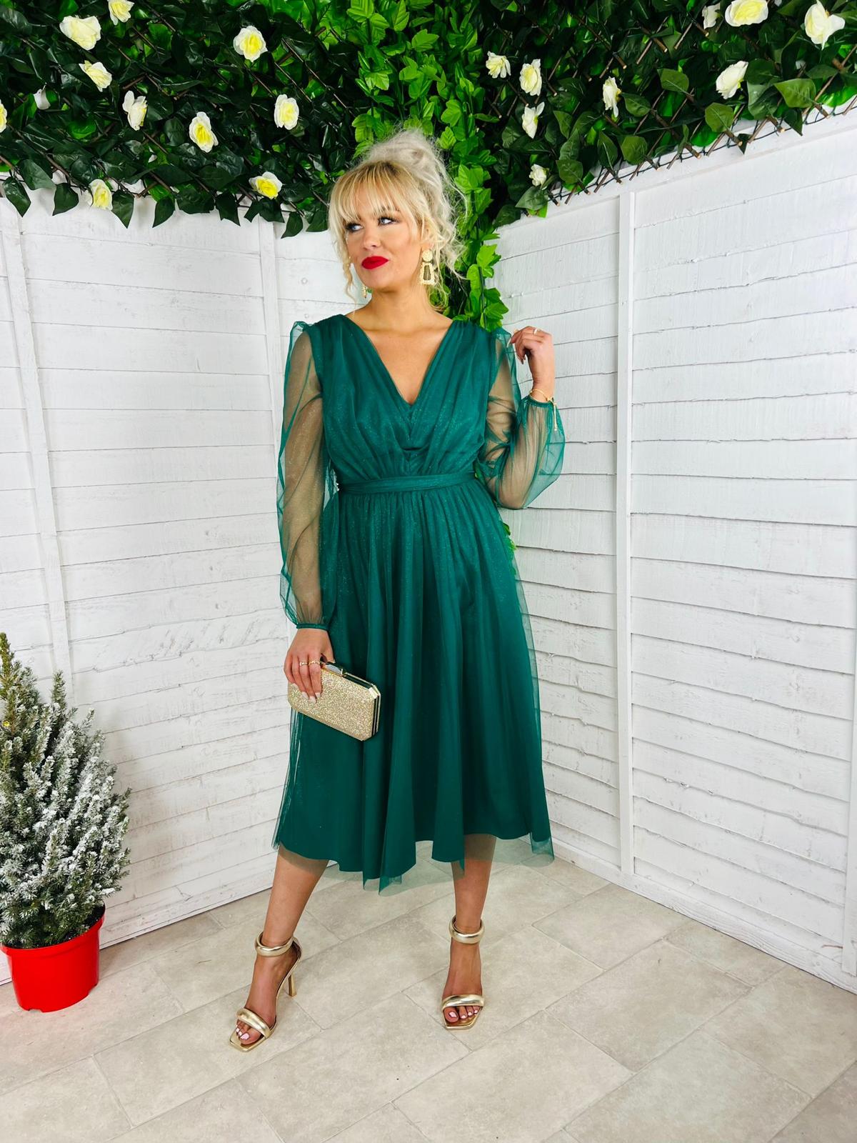 Izzy Midi Dress Emerald