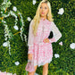 Courtney Crochet Dress White/Blush