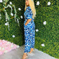 Freya Culotte Jumpsuit Blue Giraffe