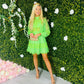 Florence Crochet Mini Dress Green