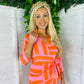 Nala Midi Wrap Dress Orange & Pink