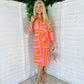 Nala Midi Wrap Dress Orange & Pink