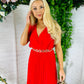 Kyla Pleated Dress Red