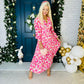 Haylen Banded Midi Dress Pink Floral