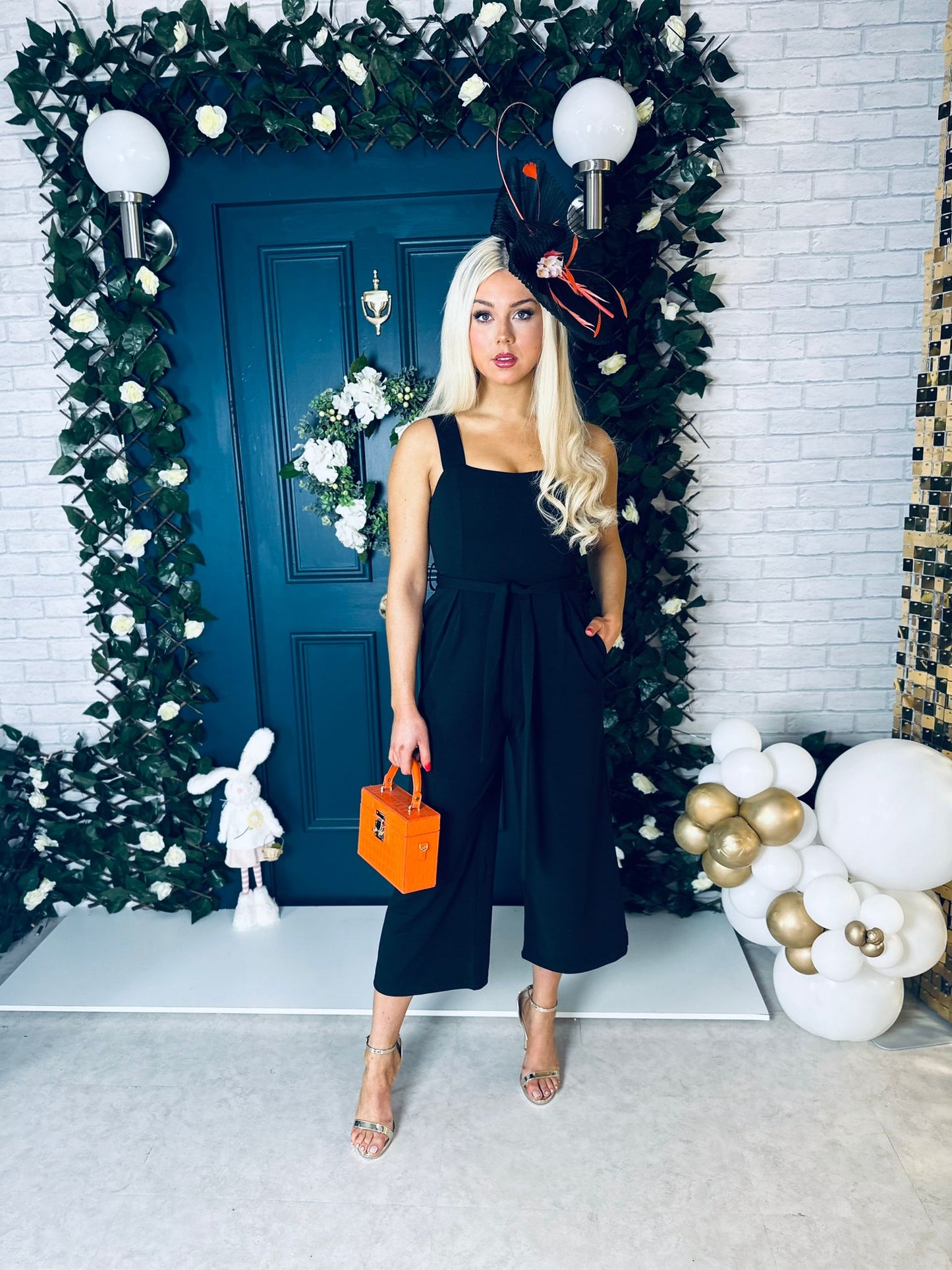 Tara Square Neck Culotte Jumpsuit Black