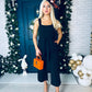 Tara Square Neck Culotte Jumpsuit Black