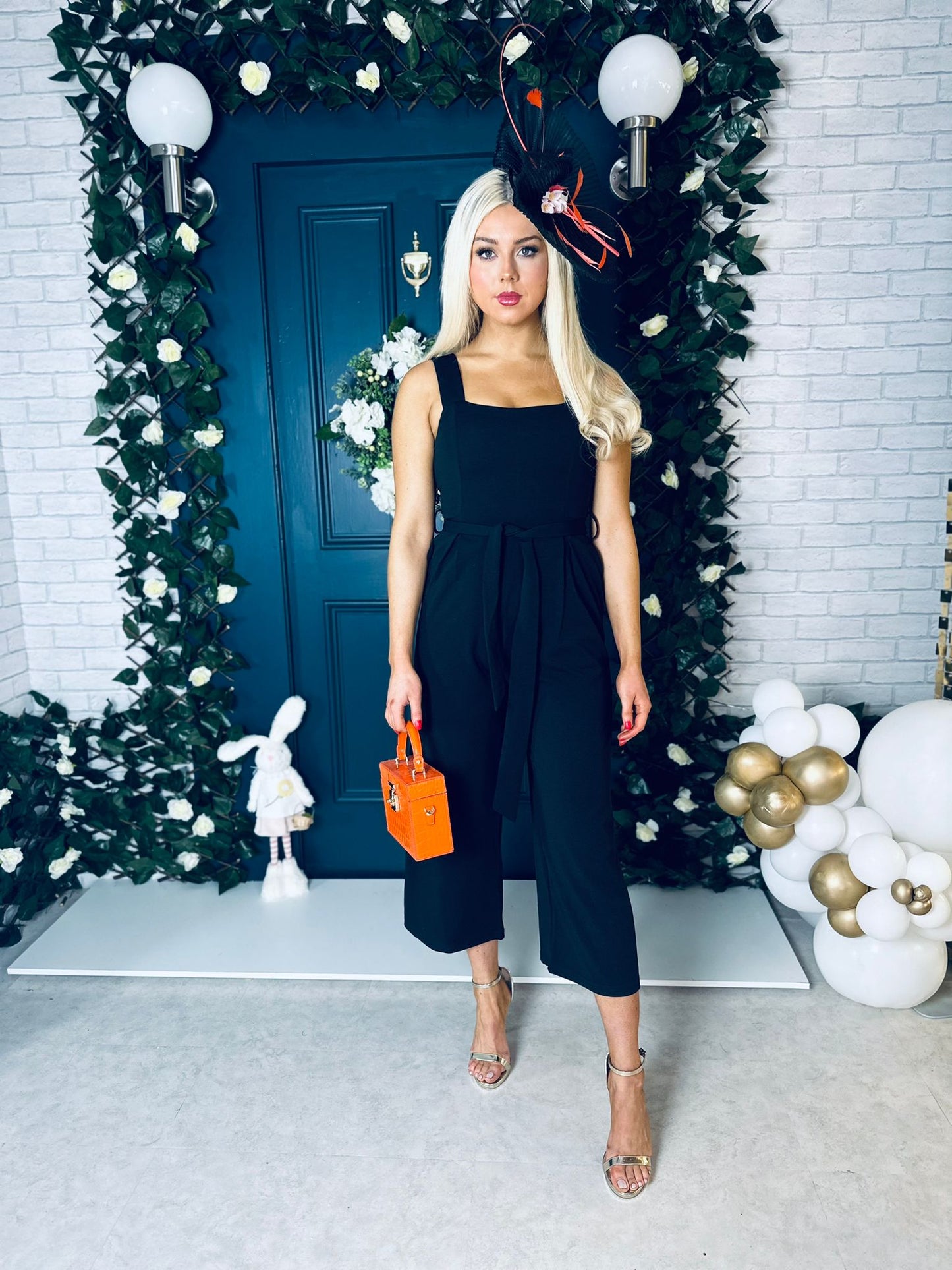 Tara Square Neck Culotte Jumpsuit Black