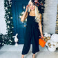 Tara Square Neck Culotte Jumpsuit Black