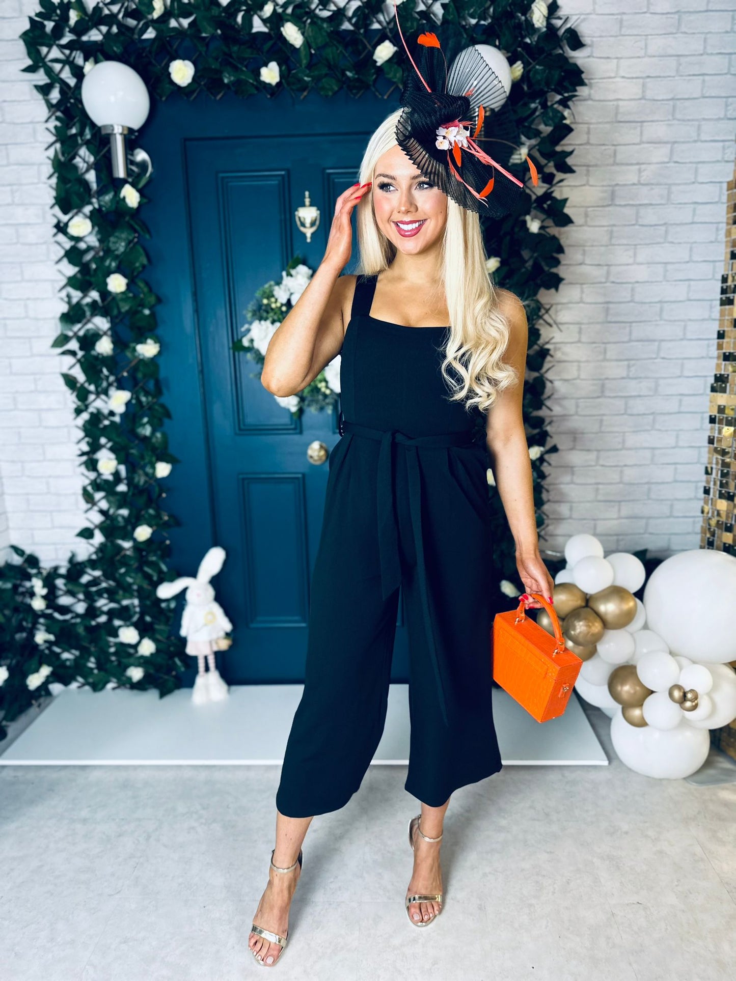 Tara Square Neck Culotte Jumpsuit Black