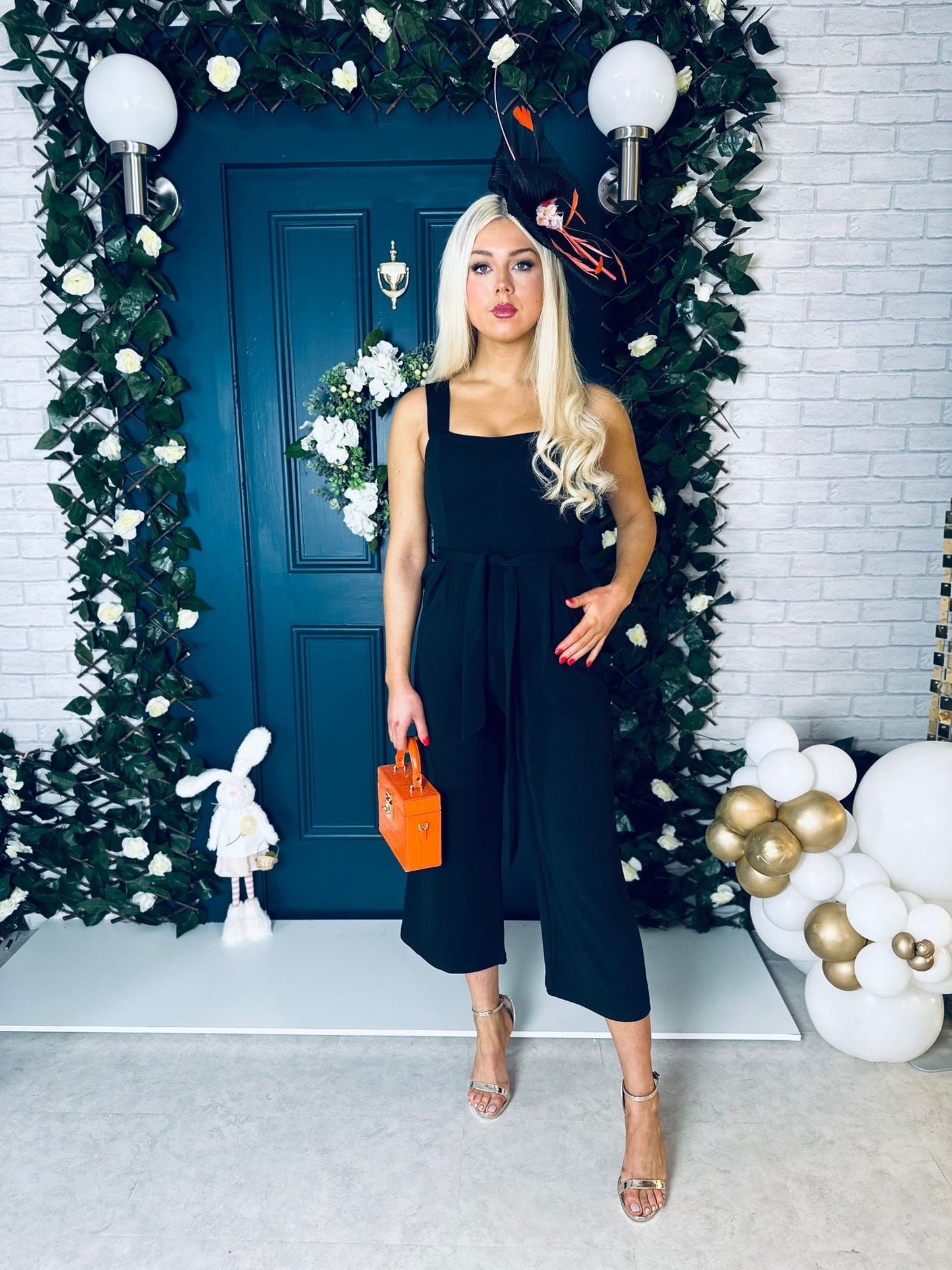 Tara Square Neck Culotte Jumpsuit Black