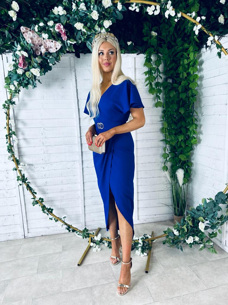 Aurora Buckle Detail Maxi Dress Royal
