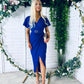Aurora Buckle Detail Maxi Dress Royal