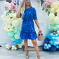 Esther Smock Mini Dress Splash Cobalt