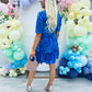 Esther Smock Mini Dress Splash Cobalt